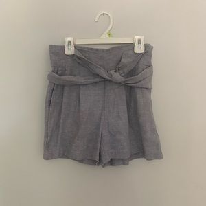 Dynamite Grey Paperbag Linen Shorts